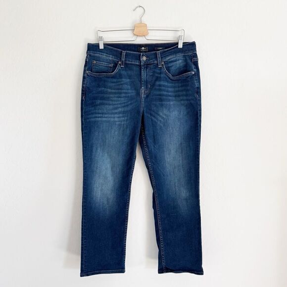 7FAMK 7 For All Mankind Men's Slimmy Jeans in Rio Bravo Dark Wash Size 34 X 27 - Picture 2 of 12